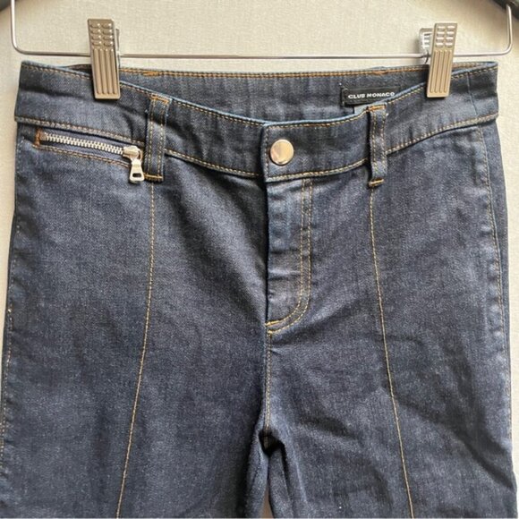 Club Monaco bootcut cropped denim jeans Sz 00 - Picture 4 of 11